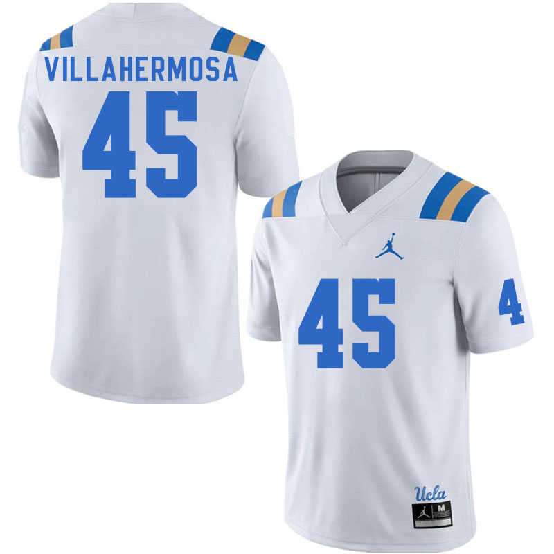 Men #45 Marquise Villahermosa UCLA Bruins College Football Jerseys Stitched Sale-White - Click Image to Close
